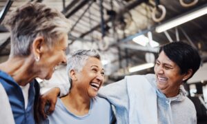 Smiling group of women over 40 after a workout